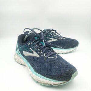 BROOKS Ghost 11 Navy Blue Teal Athletic Running Trainers Sneaker Shoe Women 10.5